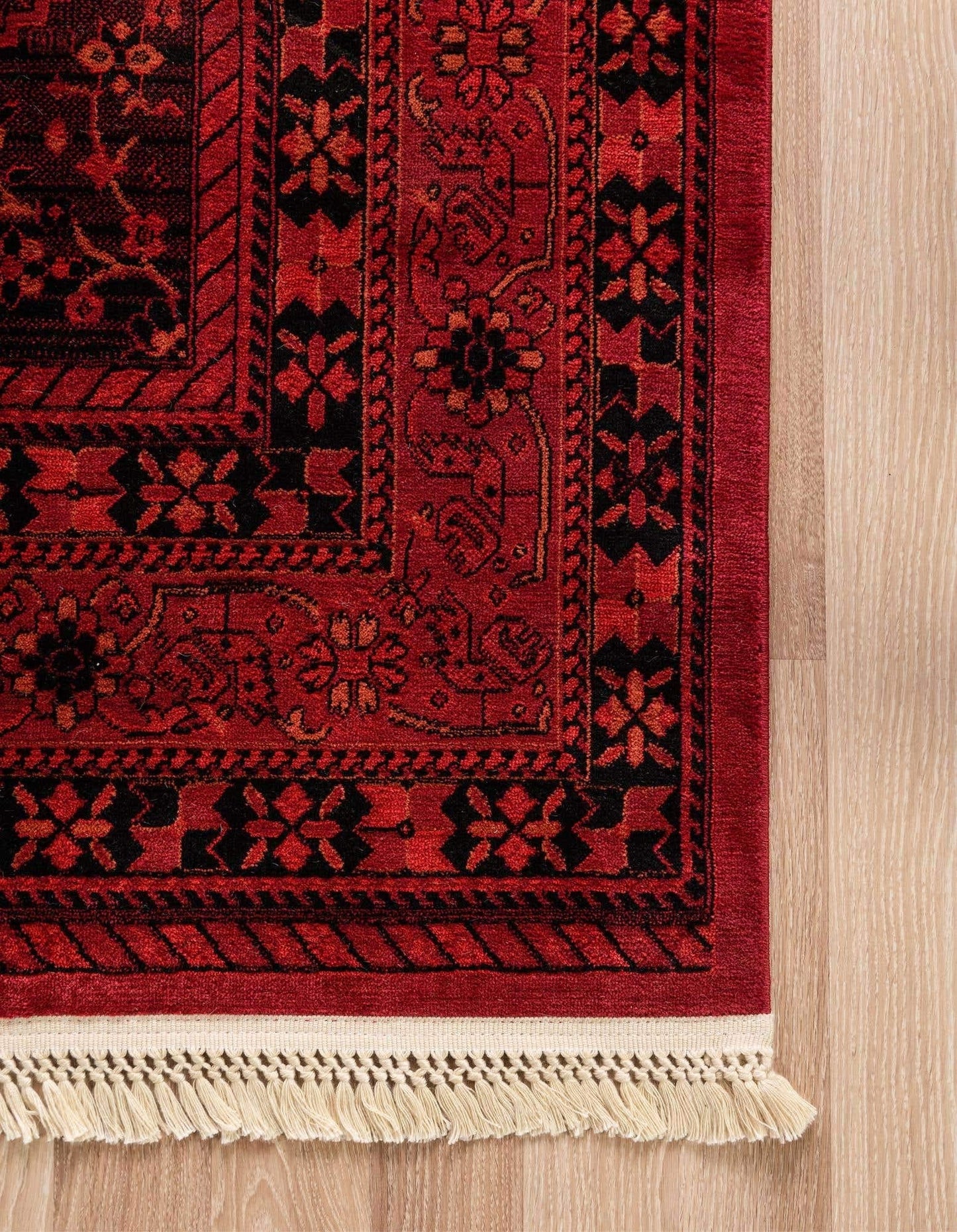 Unique Loom Tekke Collection Area Rug - Sheibani (6' 1" x 9' Rectangle, Red/ Black)