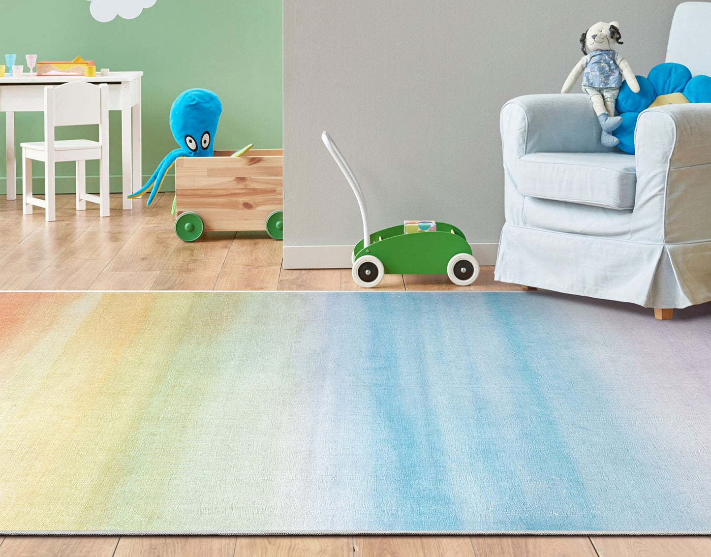 Well Woven Kids Rugs Sunrise 3'3" x 5' Multi Color Modern Printed Machine Washable Area Rug