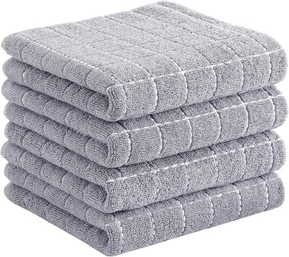 Homaxy 100% Cotton Terry Kitchen Towels, Checkered Designed, Soft and Super