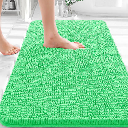OLANLY Bathroom Rugs 36x24, Extra Soft Absorbent Chenille Bath Rugs, Rubber Backing Quick Dry, Machine Washable Bath Mats for Bathroom Floor, Tub and Shower, Home Decor Accessories, Mint Green