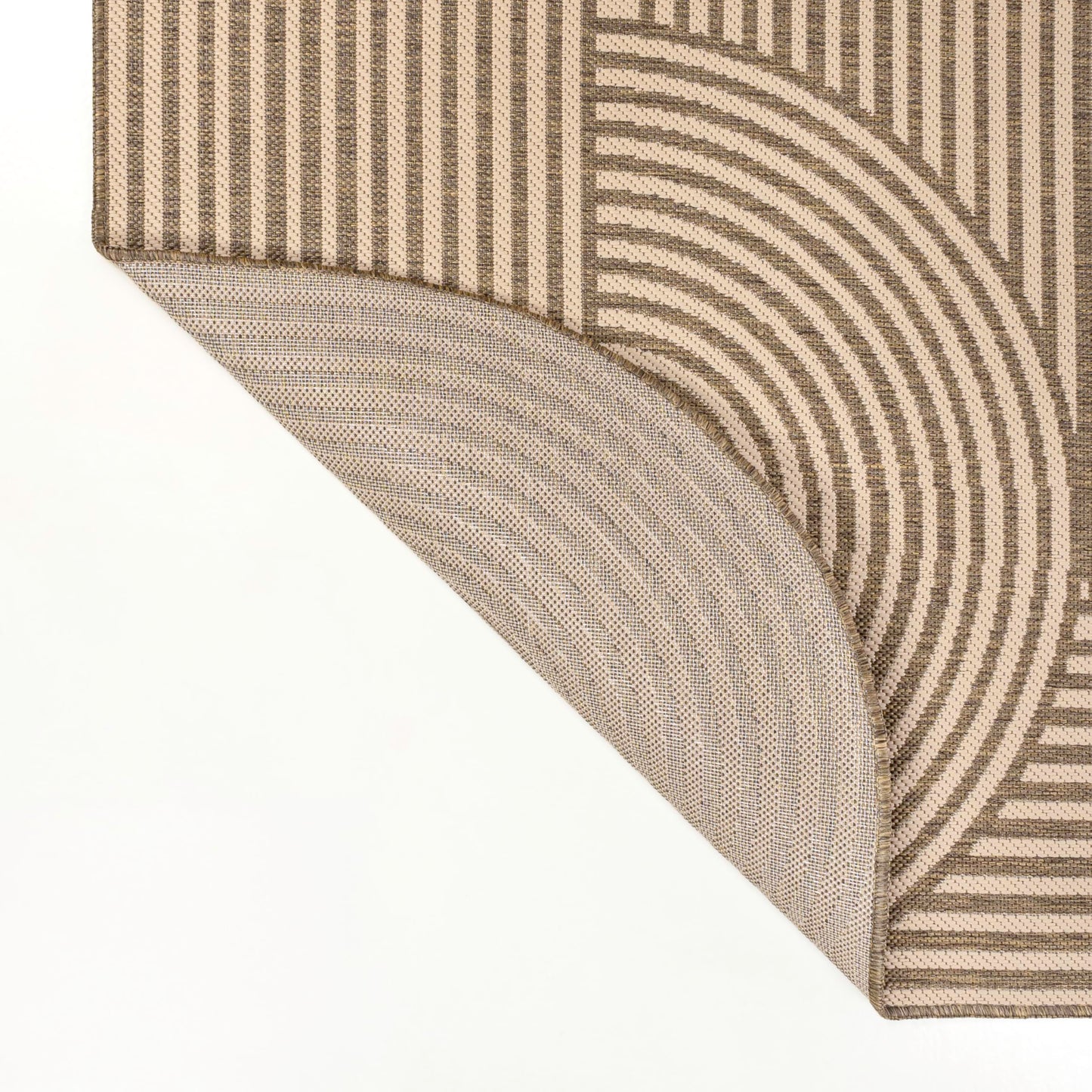 JONATHAN Y Geometric Arch Stripe Indoor Outdoor Runner Rug 2X8 Beige/Brown, Margot Modern for Backyard, Patio, Porch, Easy-Cleaning, High Traffic, Pet-Friendly, Non-Shedding (SHP201A-28)