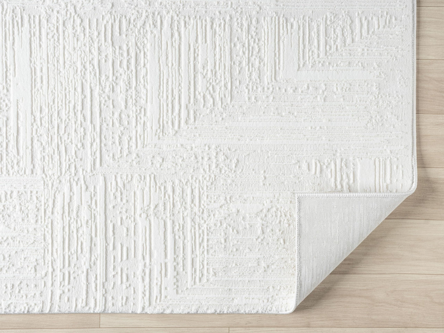 RUGGERRUGS Amy Modern Abstract Area Rug for Living Room, 4x6 Contemporary Textured Geometric Cream Neutral Rug, Stain Resistant Non-Shedding Carpet for Bedroom, Dining Room or Kitchen (4' x 6', Cream)