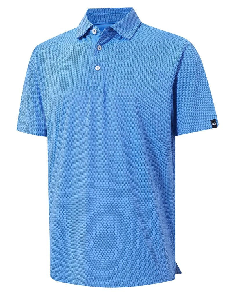 M MAELREG Mens Golf Shirts Short Sleeve Performance Moisture Wicking Dry Fit Collared Jacquard Polo Shirts for Men