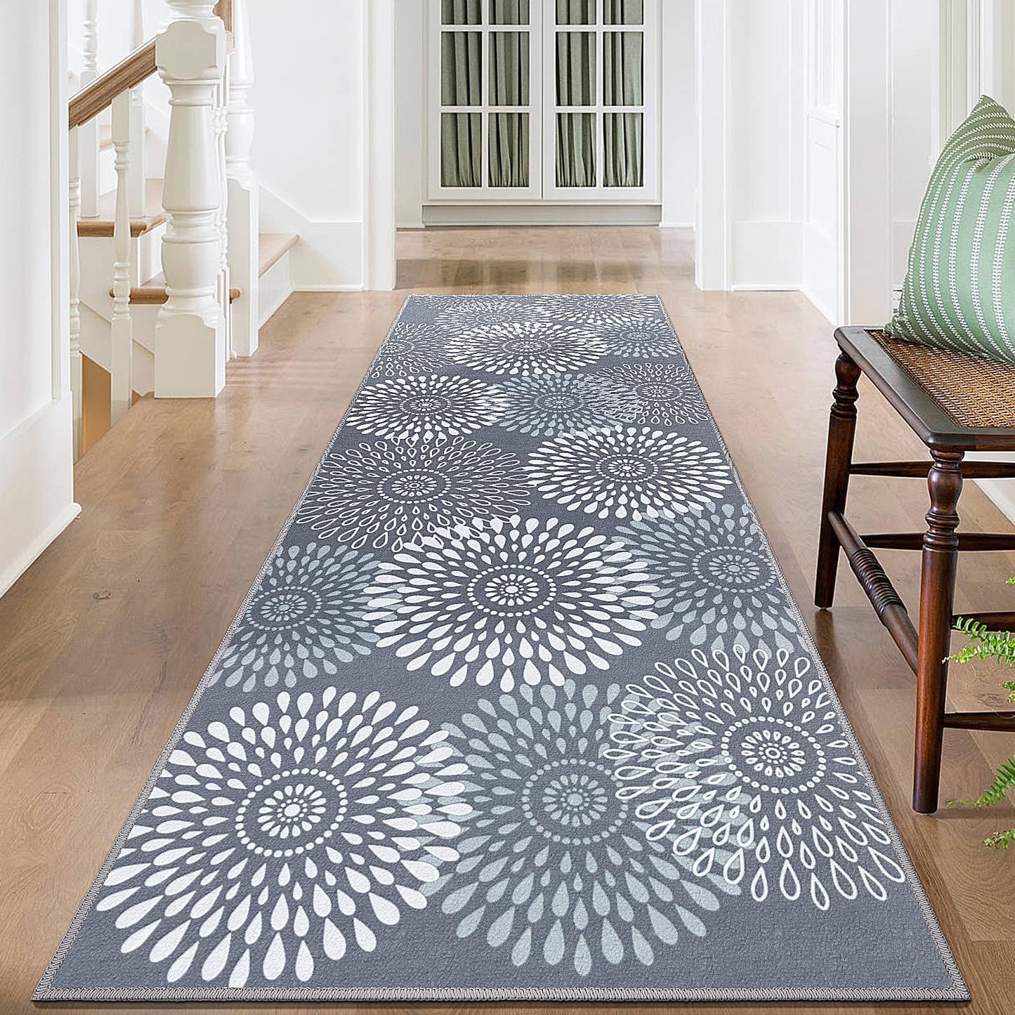 StepRite Runner Rug 2 x 6 ft, Washable Rugs, Hallway Runner Rugs, Kitchen Runner Rug Non Slip, Soft Runner with Rubber Backing for Kitchen, Hallway, Laundry, Bedroom, Living Room