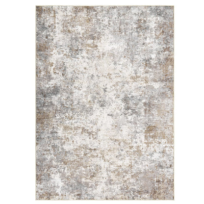 UERMEI 9x12 Washable Area Rug - Neutral Modern Abstract Living Room Rugs, Non-Slip Soft Large Indoor Floor Carpet for Bedroom Home Office & Under Dining Table Decor, Brown Grey