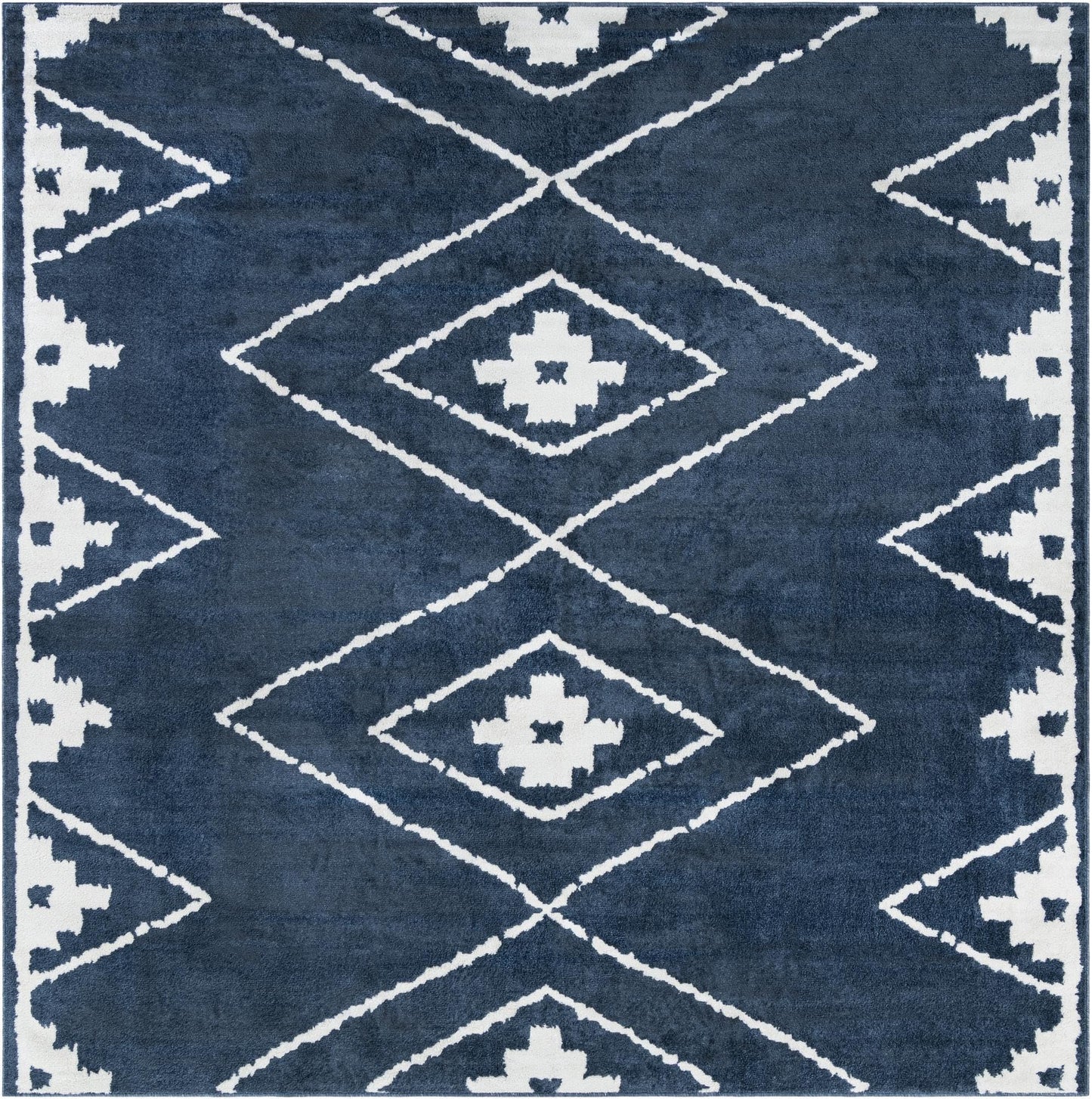 Rugs.com - Oslo Collection Rug – 10 Ft Square Blue Easy-Clean Area Rug – Perfect for Living Rooms, Bedrooms, Spacious Dining Areas