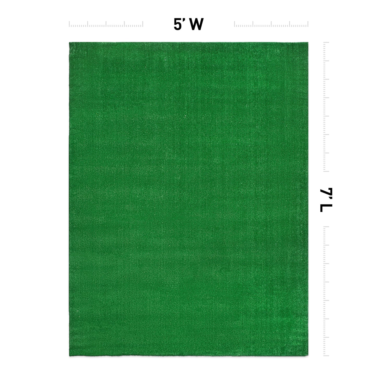 Rugshop Artificial Turf Solid Grass for Backyard, Garden, Patio, Balcony, Garage, Deck Indoor Outdoor Area Rug 5' x 7' Green