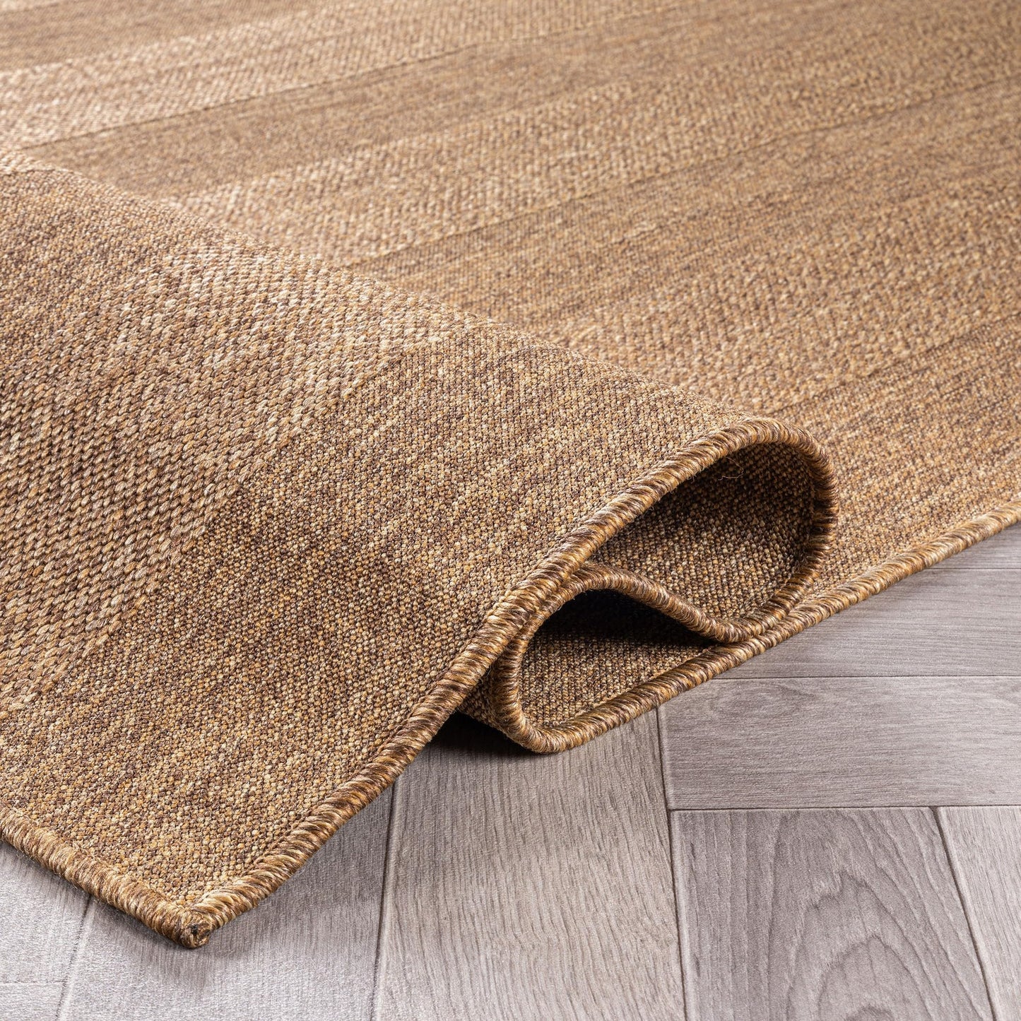 Rugshop Striped Indoor Outdoor Flat Woven Area Rug,Natural Jute-Style,Easy-Care Patio Rug for Backyard Porch Deck Balcony, 5' x 7' Natural/Jute