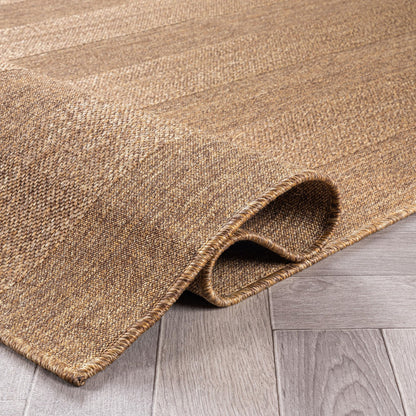 Rugshop Striped Indoor Outdoor Flat Woven Area Rug,Natural Jute-Style,Easy-Care Patio Rug for Backyard Porch Deck Balcony, 5' x 7' Natural/Jute