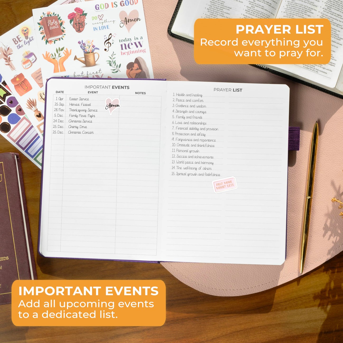 Clever Fox Prayer Journal – Daily Devotional & Gratitude Notebook – Religious Planner & Gods Book – Faith Based Gifts & Accessories (Purple)