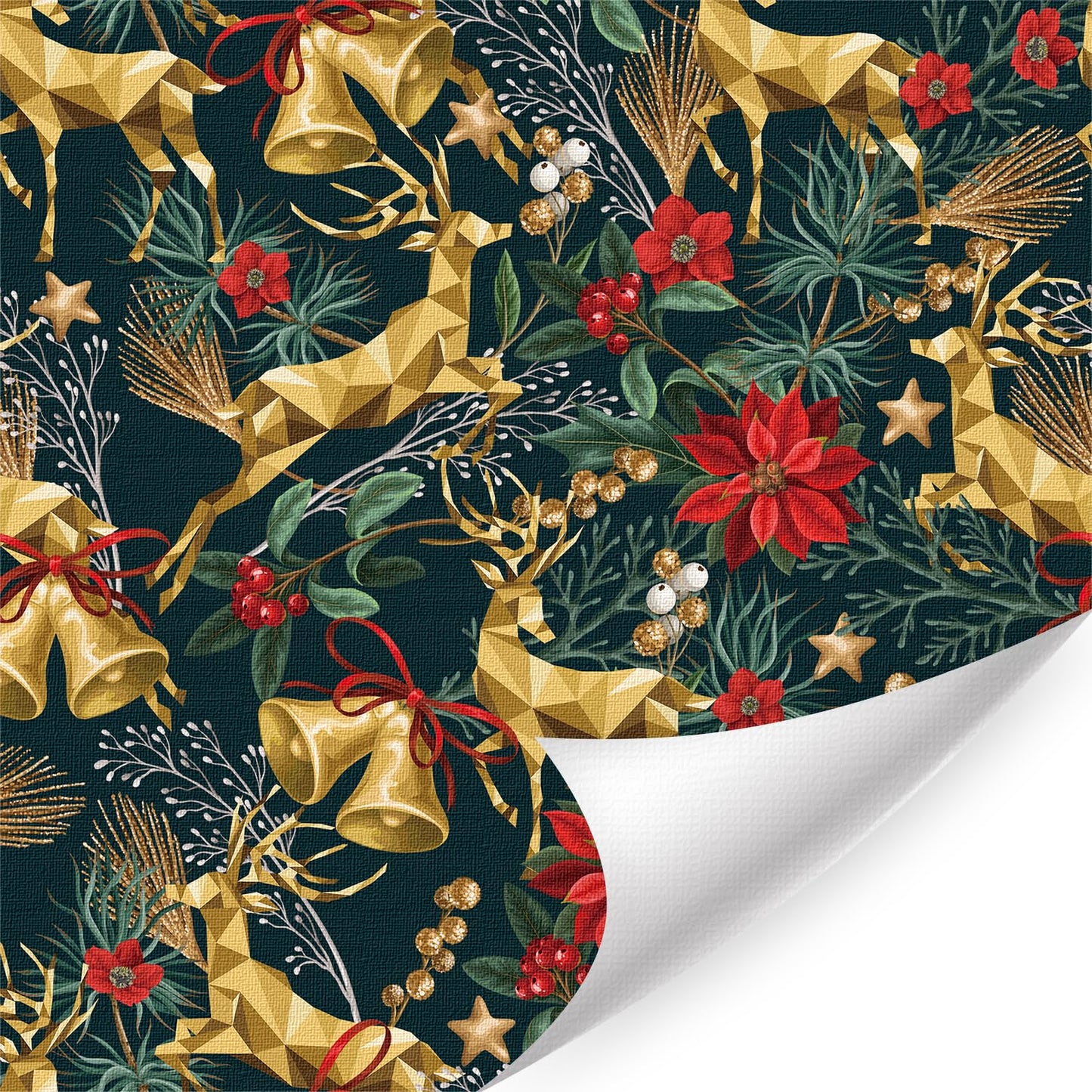 TOARTi Gold Elk Christmas Peel and Stick Wallpaper Dark Green Christmas Reindeer Contact Paper for Cabinets Drawer Xmas Self Adhesive Wallpaper for Winter Holiday Party Xmas Contact Paper