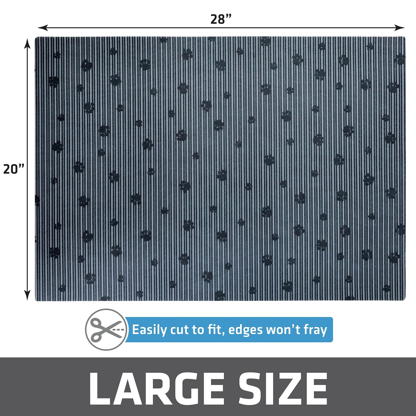 Drymate Cat Litter Box Mat, Litter Trapping Mat, Waterproof, Urine-Proof, Absorbent, Machine Washable, Soft on Paws, Contains Mess, Protects Floors, Kitten Supplies, Gray, 20x28