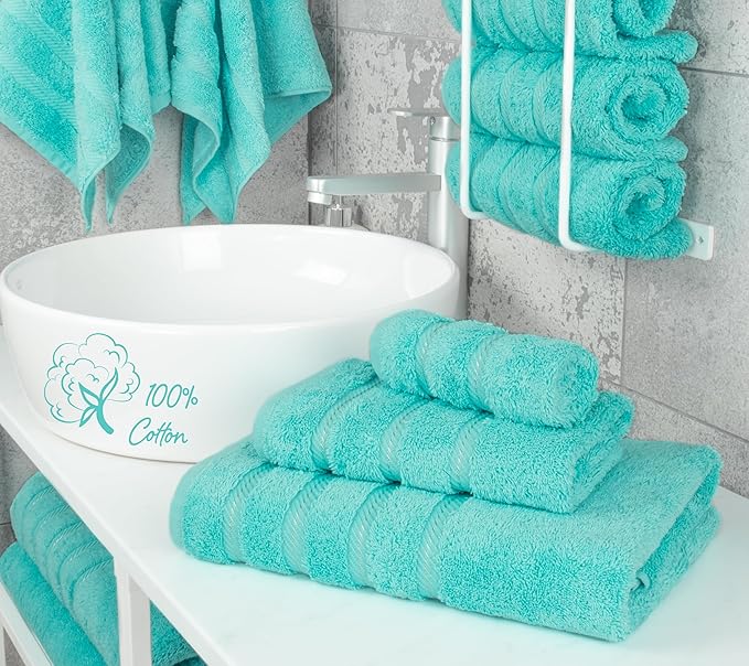 American Soft Linen Premium 3 Piece Towel Set, 1 Bath Towel 1 Hand Towel 1