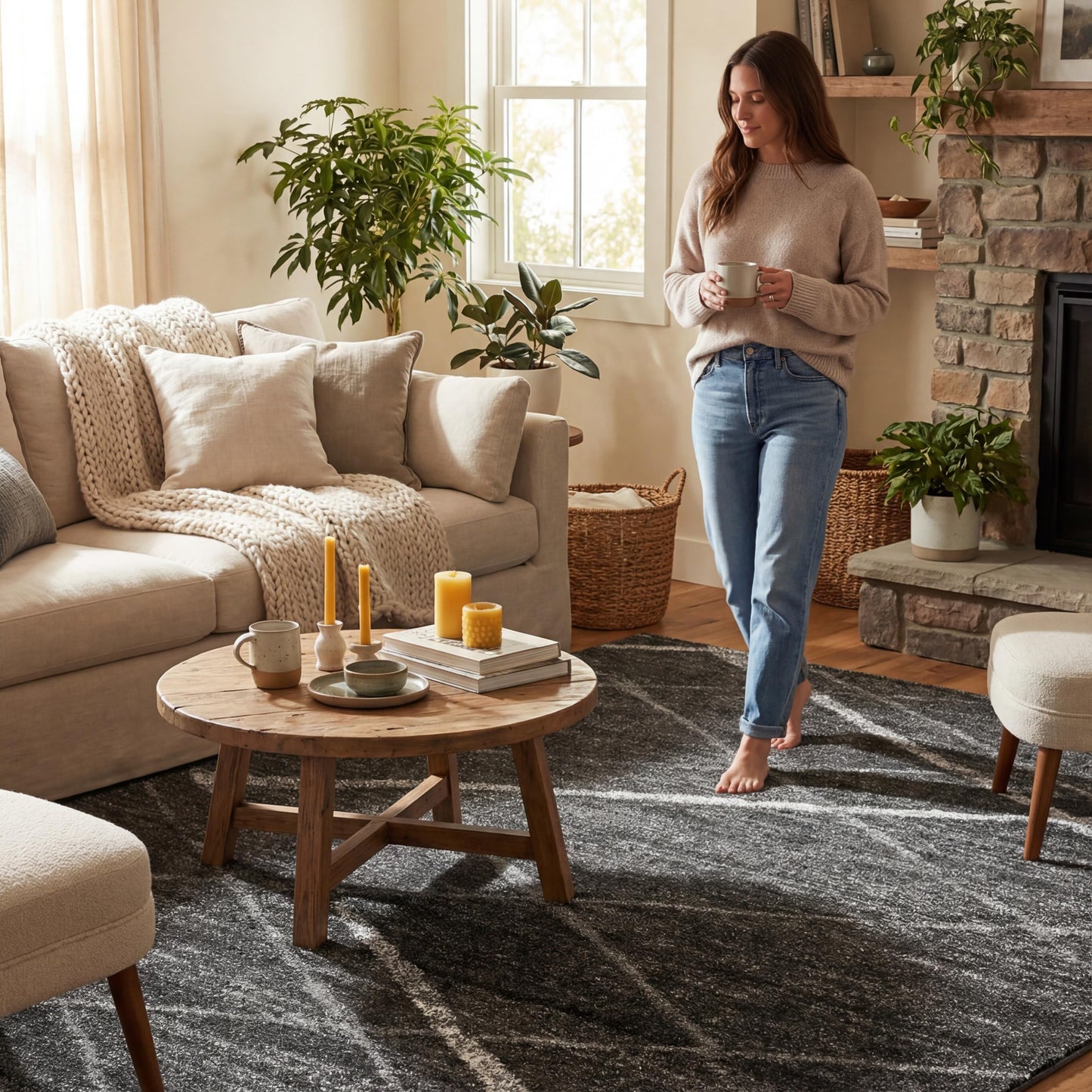 Nuloom Thigpen Charcoal/Grey, 4' x 6', Soft and Cozy, High Traffic, Stain Resistant, Easy Clean, Non-Shed, Durable Area Rug for Bedroom, Living Room, Dining Space, Den, Foyer, Entryway