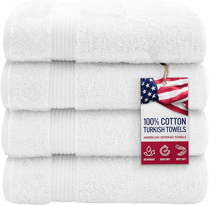American Veteran Towel, 100% Cotton Turkish Bath Towels