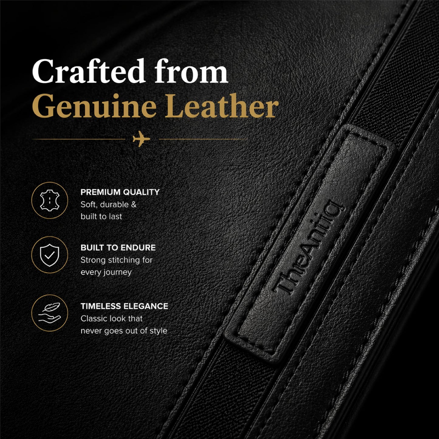 TheAntiq Black Leather Long Passport Wallet - Travel Document Organizer with Card Slots ID Window Zipper Pocket Slim Passport Holder for Travel & Everyday Use, 5 x 9