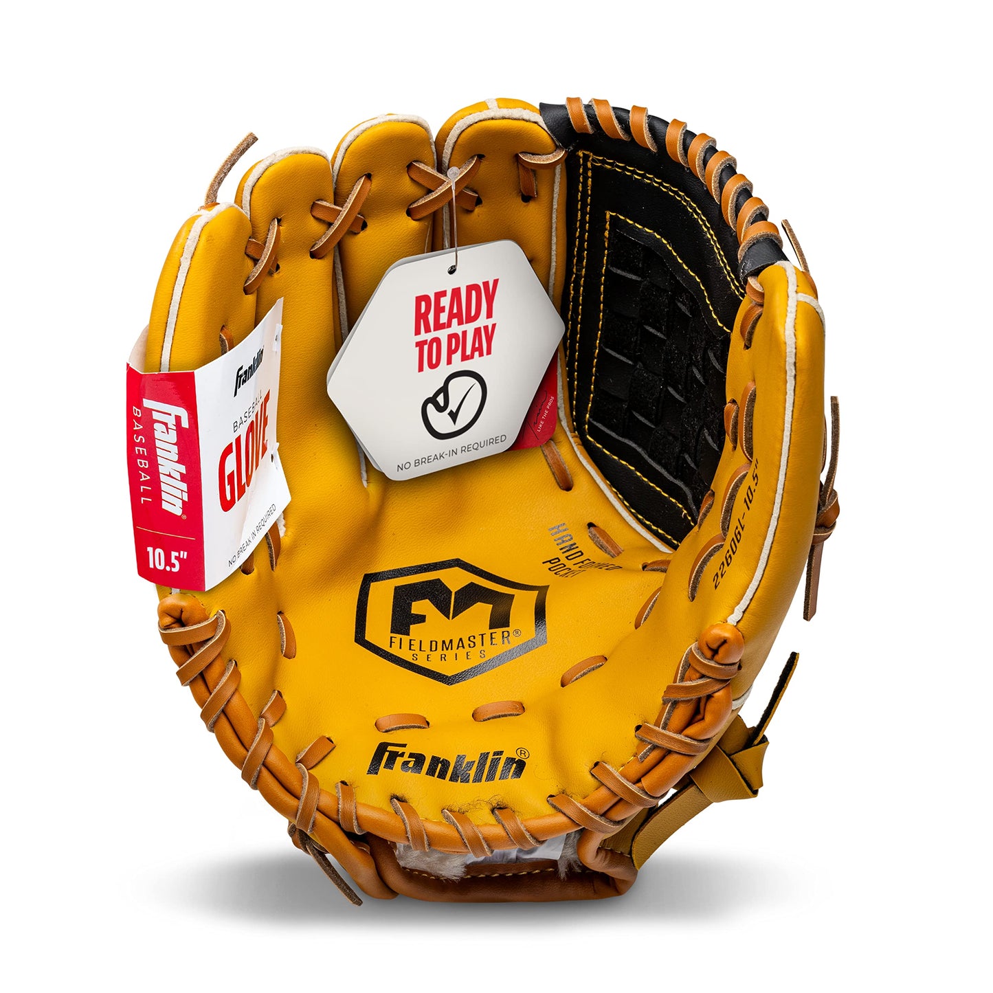 Franklin Sports Field Master Series Baseball Gloves, Left Handed Thrower, 10.5"