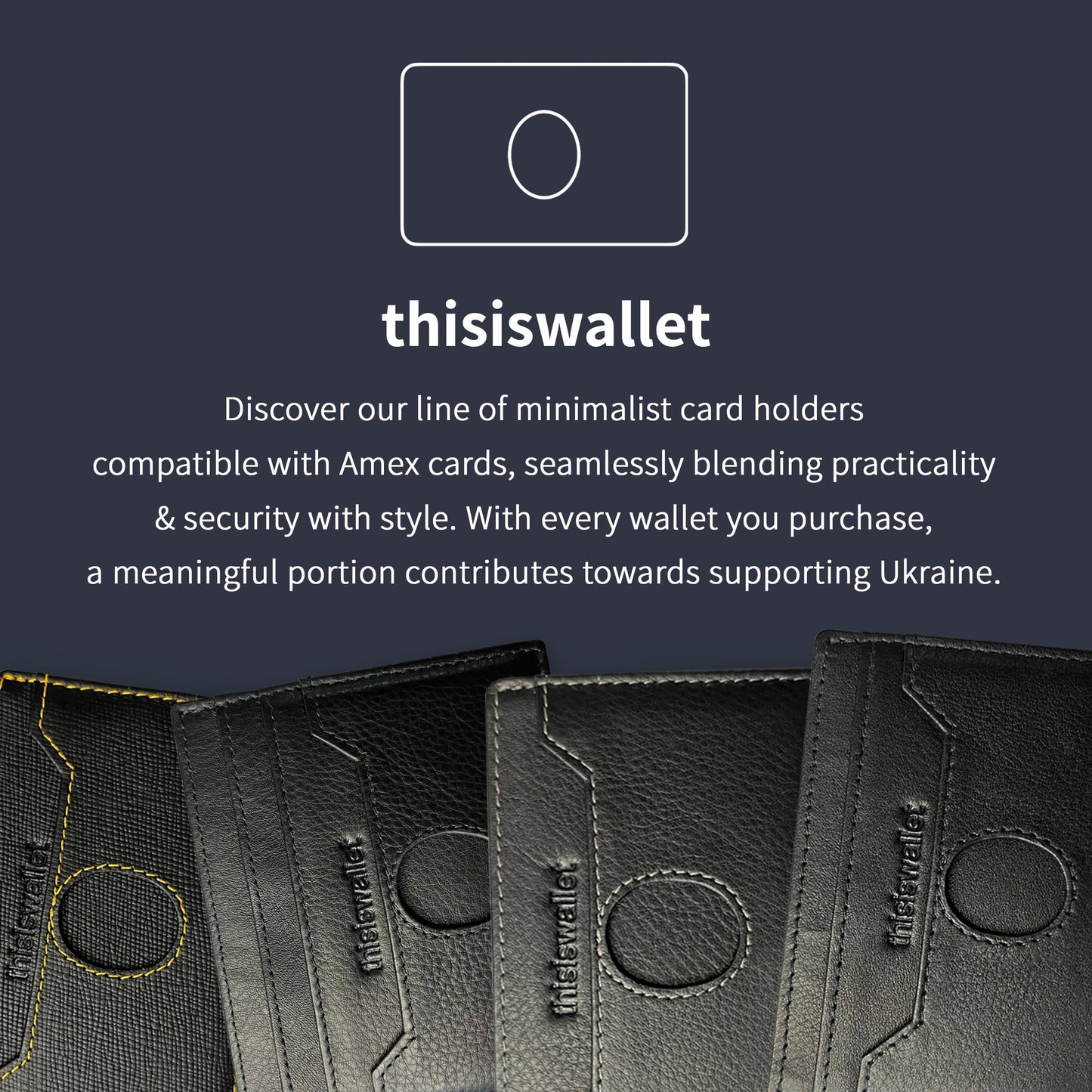 6 Card Minimalist Wallet for Men & Women - Genuine Leather Ultra Thin Black Credit Card Holder - Compatible with Amex Cards
