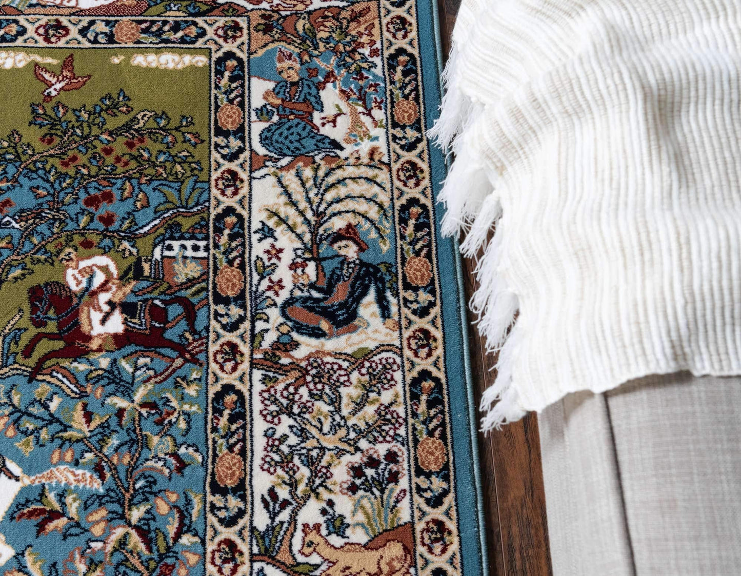 Unique Loom Narenj Collection Area Rug - Birmingham (5' 1" x 8' Rectangle, Blue/ Burgundy)