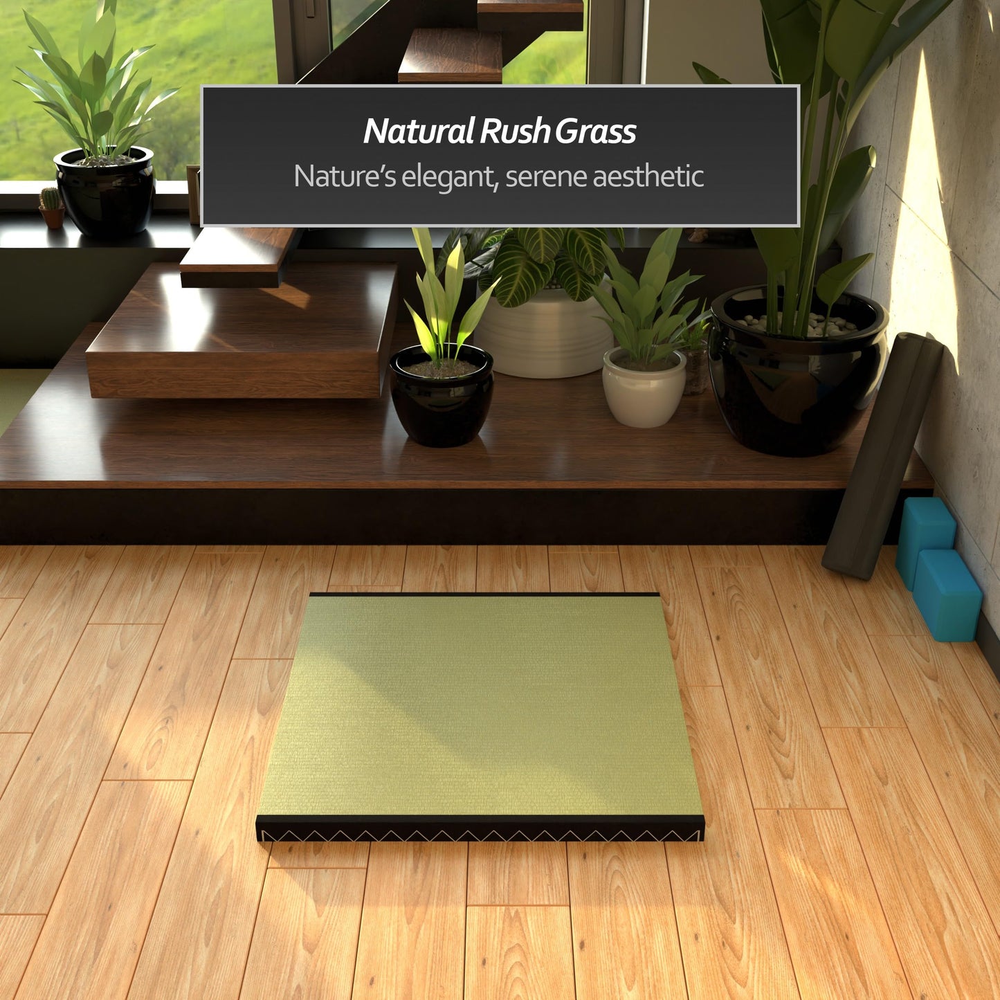Red Lantern 3' x 3' Half Size Tatami Mat