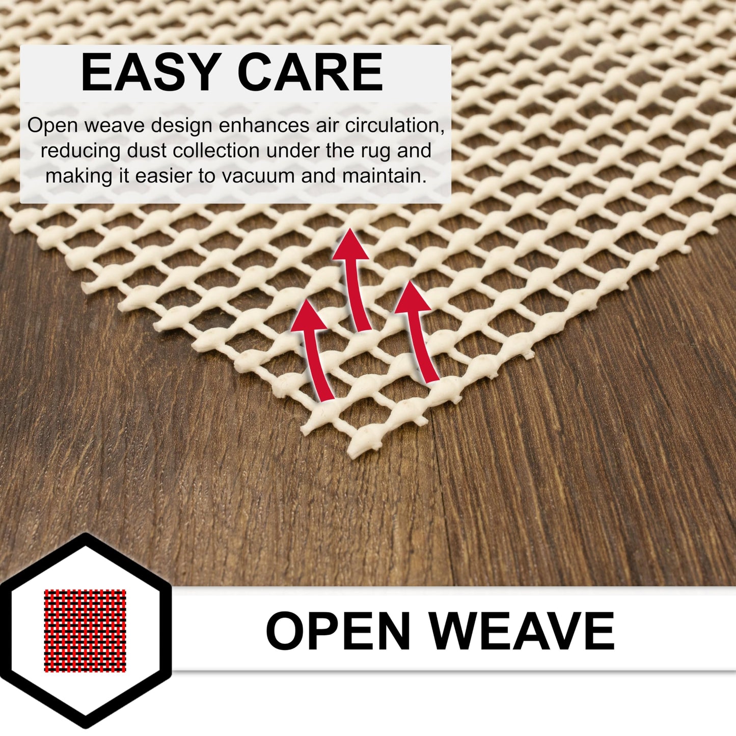 Mohawk Home 5' x 8' Non Slip Rug Gripper Utility Rug Pad Grips Keeps Area Rugs in Place - for Hard Floors