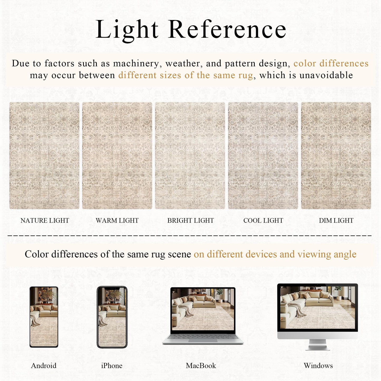 Schweek 9x12 Washable Area Rug Beige Neutral Vintage Distressed Rugs Large Non-Slip Living Room Area Rugs, Soft Low Pile Carpet Indoor Mat Throw Rug for Bedroom Dining Room Office Nursery