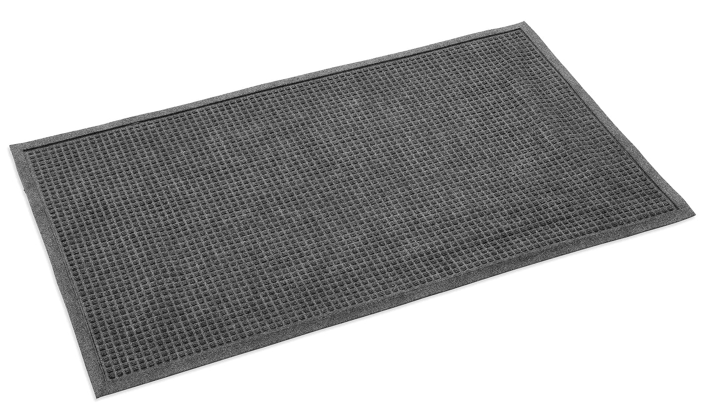 Ecomills Water Trapper Doormat, 36" x 60", Charcoal, Extra Large, Absorbent Entrance Mat for Mud, Rain, Snow, Indoor Outdoor, Non-Slip Rubber Backing, Stain Resistant, Heavy Duty