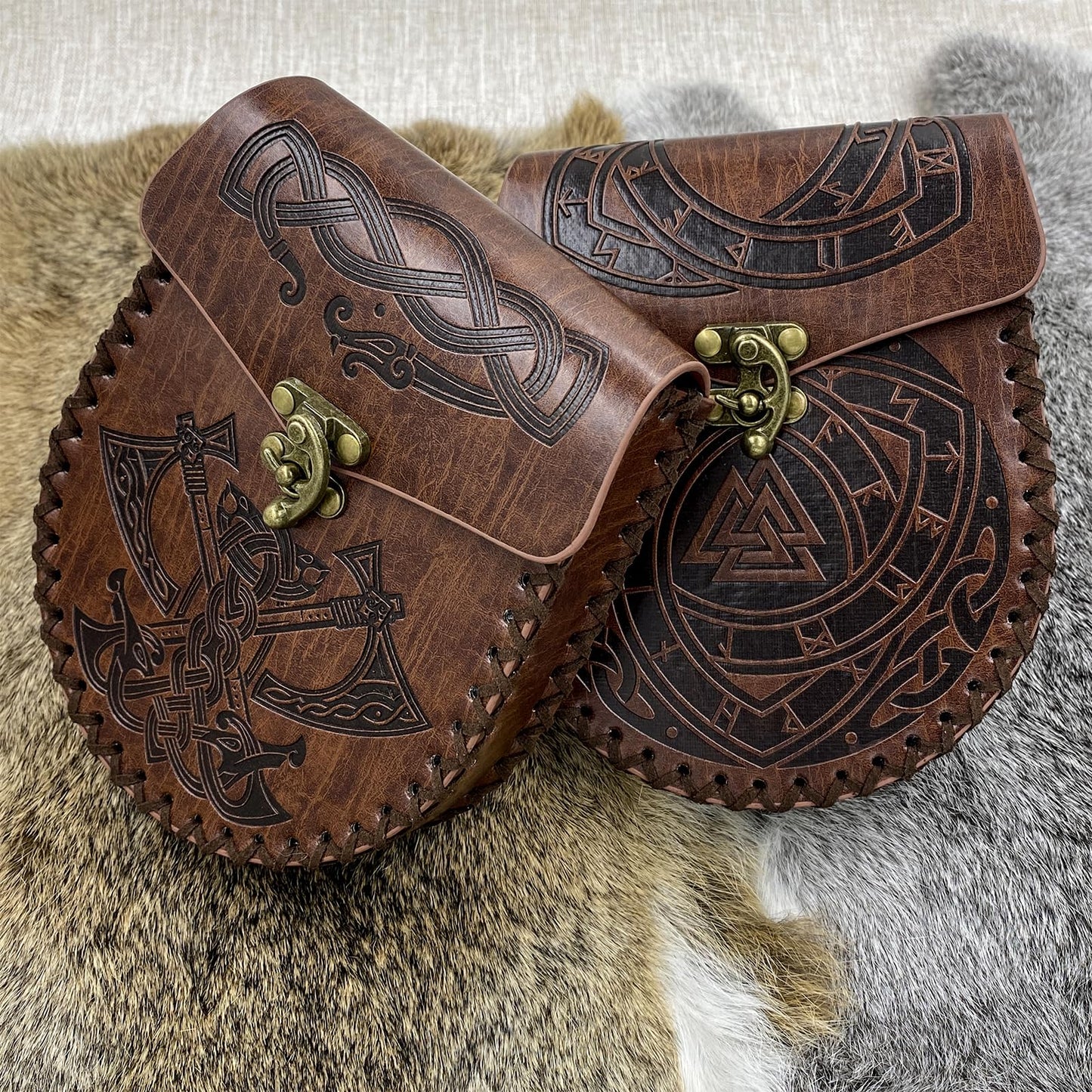 JAOYU Medieval Leather Pouch Renaissance Coin Pouch Nordic Vintage Belt Pouch Renaissance Faire Cosplay Costume Accessories Viking Dice Bag
