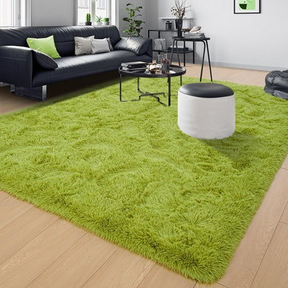 Tepook Super Soft Fluffy Rugs for Living Room, Area Rugs 8x10 for Bedroom, Modern Shaggy Rug Fuzzy Carpets for Kids, Plush Indoor Nursery Home Decor Rug with Non-Slip Bottom, Grass Green