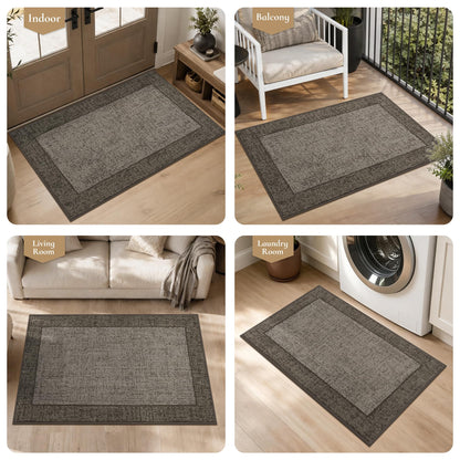 MatMaven Dirt Trapper Door Mat 20"x 32", Non Slip Washable Doormat, Stain Resist and Absorbent Welcome Mat, Floor Mats,Low Profile Entrance Dog Door Mats for Front Back Door,Taupe