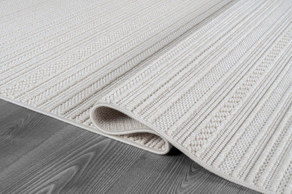 Luul Home Micro Loop Indoor Rug White 8x10 Boho Geometric Neutral Area Rugs for Living Room Soft Luxury Modern Low and High Pile Durable Stain Resistant Non-Shedding Indoor Area Carpet 8 x 10