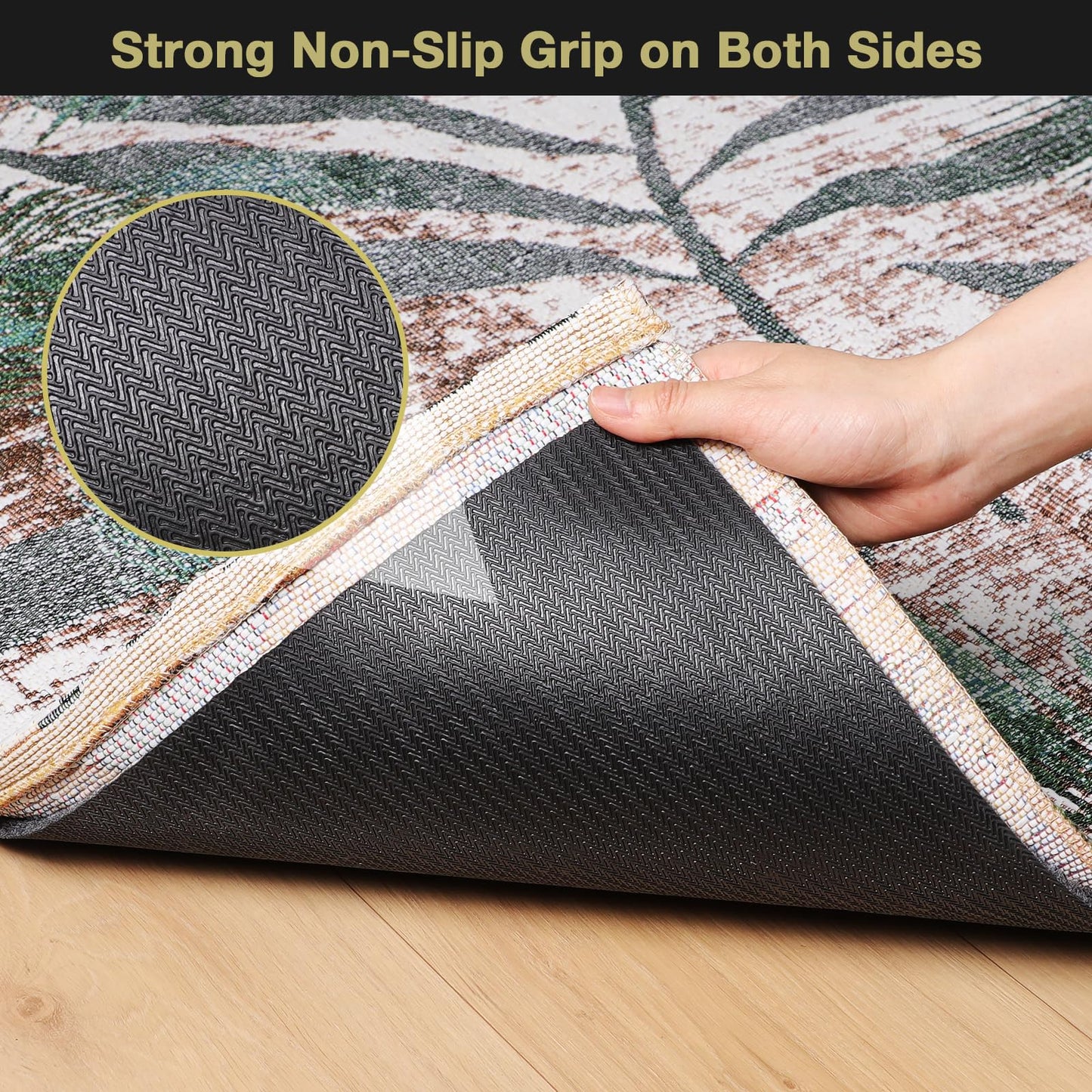 NENSIUM Rug Pad 3' Round Non Slip for Hardwood Floors, 1/8” Extra Thick Waterproof Felt Carpet Pad, Low Profile Underlay for Area Rugs, Safe for LVP & All Floor Finishes, Odorless & Soundproof