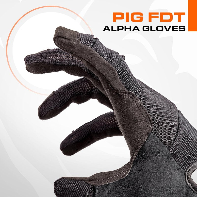 PIG FDT Alpha Full Dexterity Gloves for Shooting Sports, Touchscreen Compatible, Breathable, 1 Pair, Black, 2X-Large