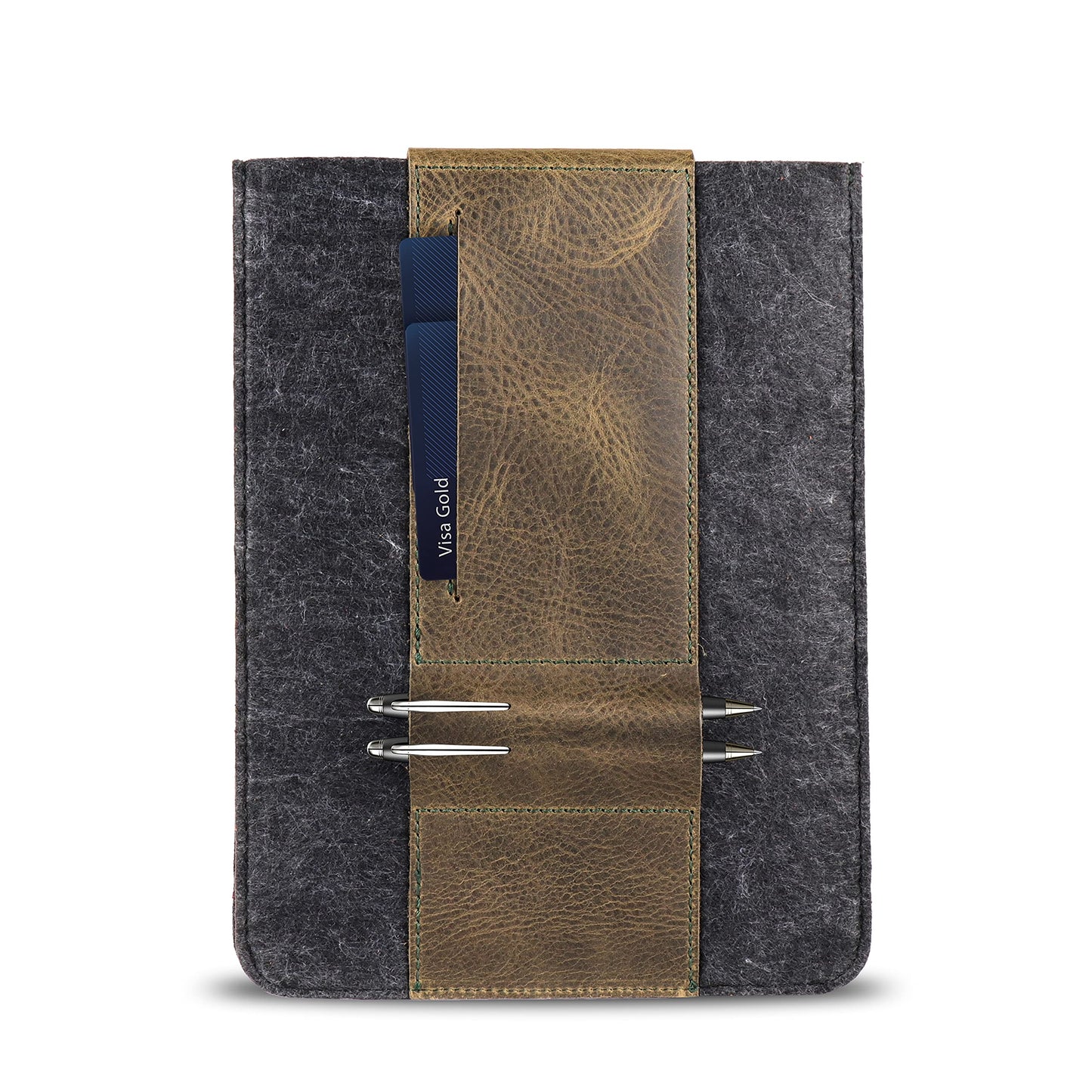MegaGear Genuine Leather Tablet Sleeve Case for iPad Pro 11 inches, All Generations iPad Air & iPad (Green, 12.9 Inch)