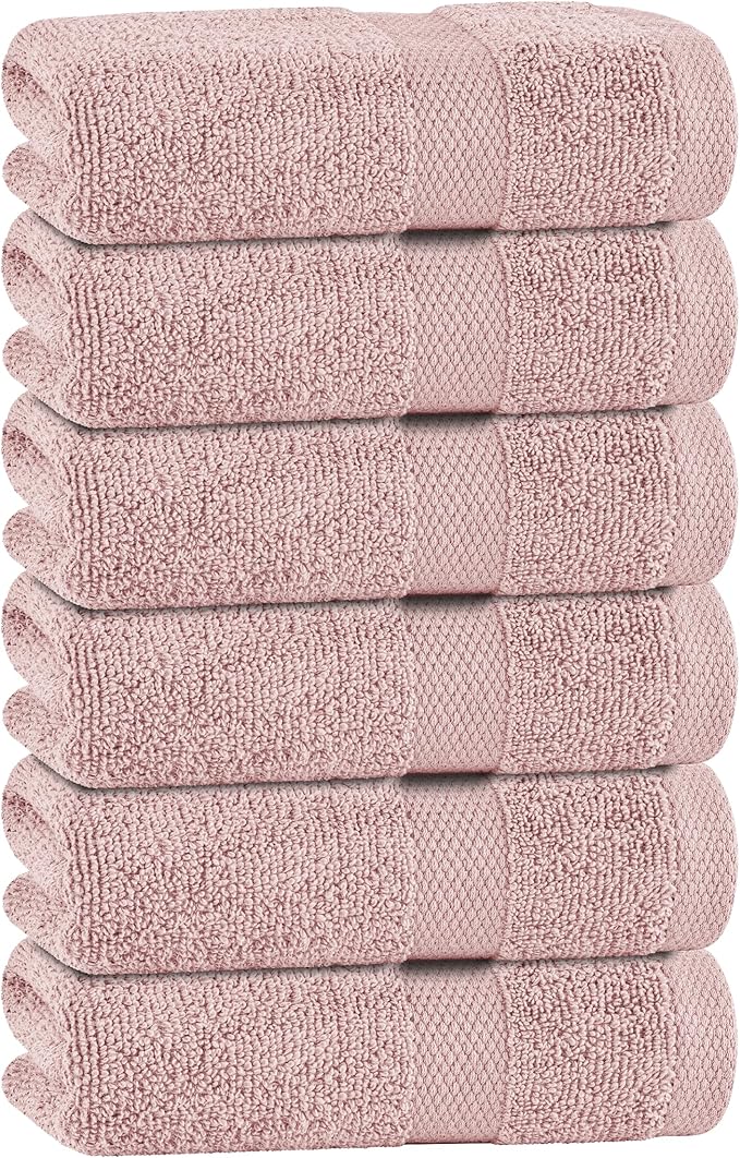 White Classic Pink Hand Towels for Bathroom Cotton Hand Towel Bulk for Gym