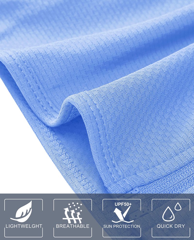 MAGCOMSEN Long Sleeve Shirt Jacket for Women UPF 50+ UV Shirts Running Workout Hiking Shirts Athletic Zip Up Jacket Women Blue S