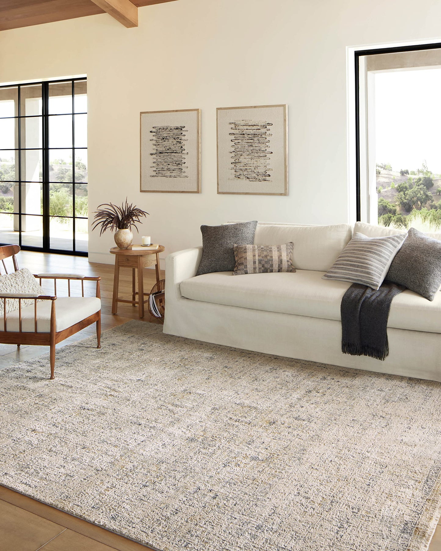 Loloi Amber Lewis Alie Collection ALE-02 Sand/Sky 7'-10'' x 10', .13'' Pile Height, Area Rug