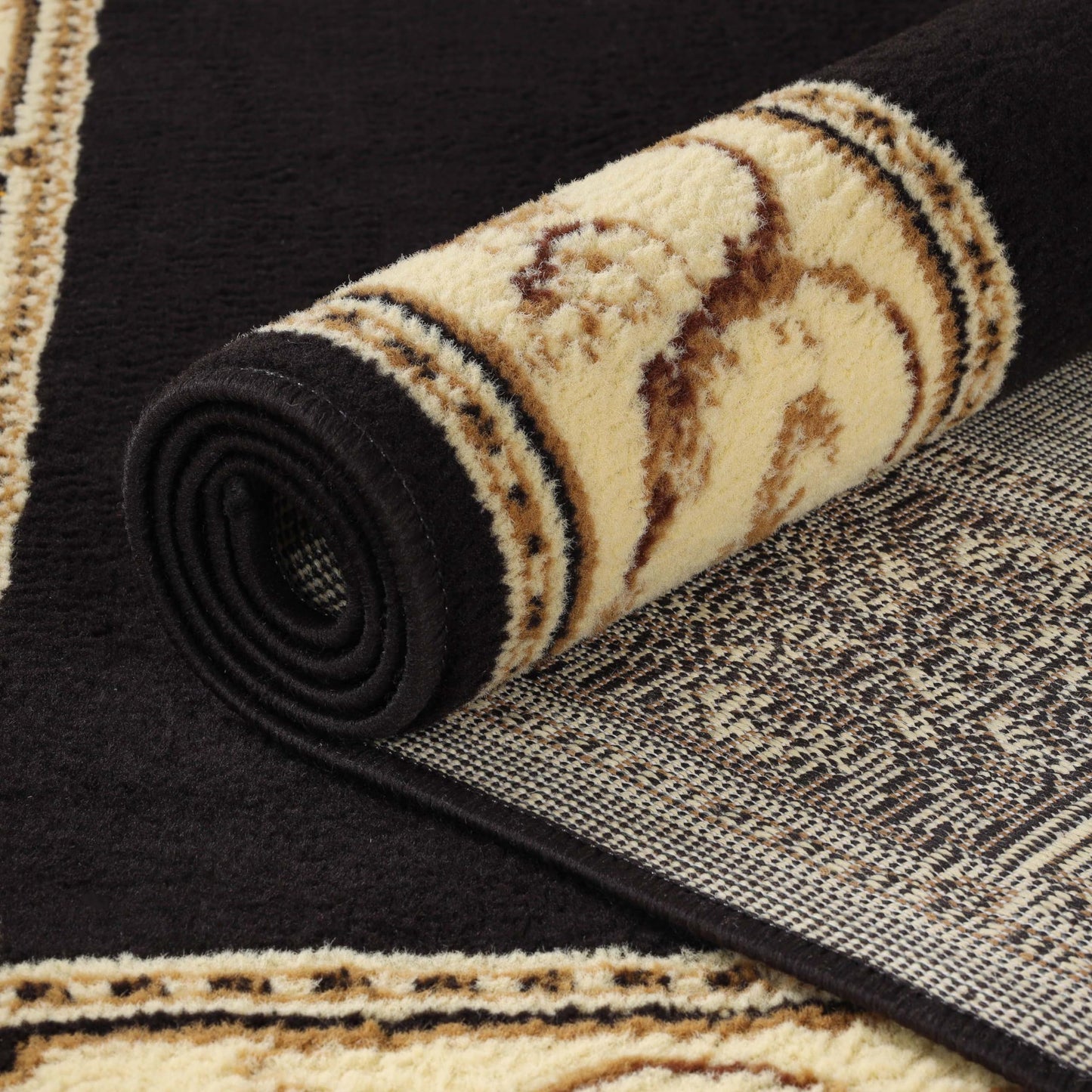 Superior Indoor Area Rug, Jute Backing, Plush Floral Rugs for Entryway, Living Room, Kitchen Floors, Bedroom, Office Floor Cover, Medallion Rugs, Elegant Medallion Collection, 6' x 9', Coffee
