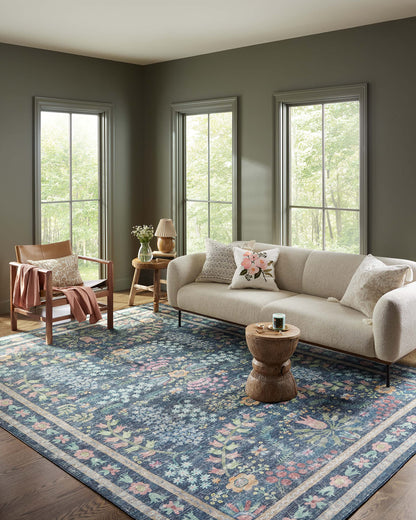 Loloi Rifle Paper Co. Maison Collection MAO-06 Blue/Multi 7'-6" x 9'-6", .19" Pile Height, Area Rug