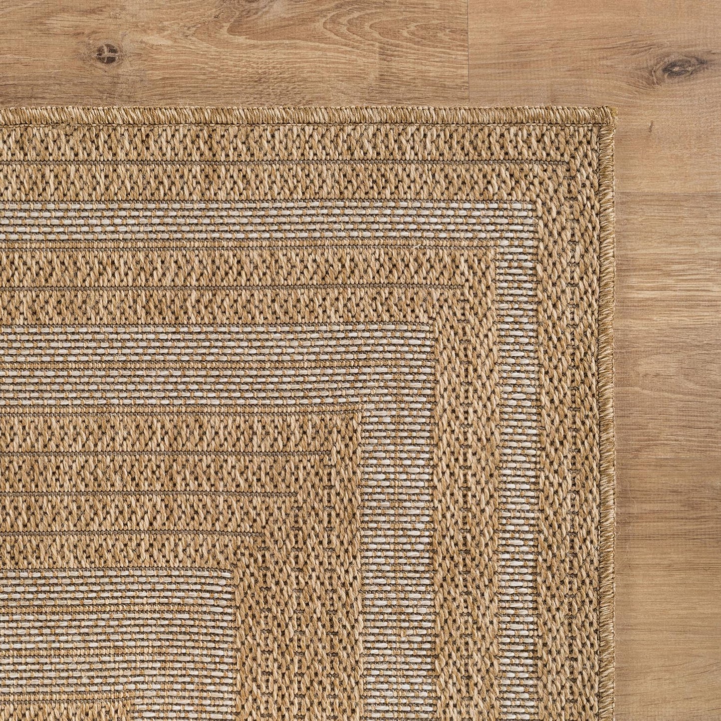 Beverly Rug Easy Jute Framed Border Rug 9x12 Washable Large Indoor Outdoor Area Rugs for Living Dining Room Patio Office Stain Resistant Non Shedding Casual Indoor Outside Carpet 9 x 12 Natural
