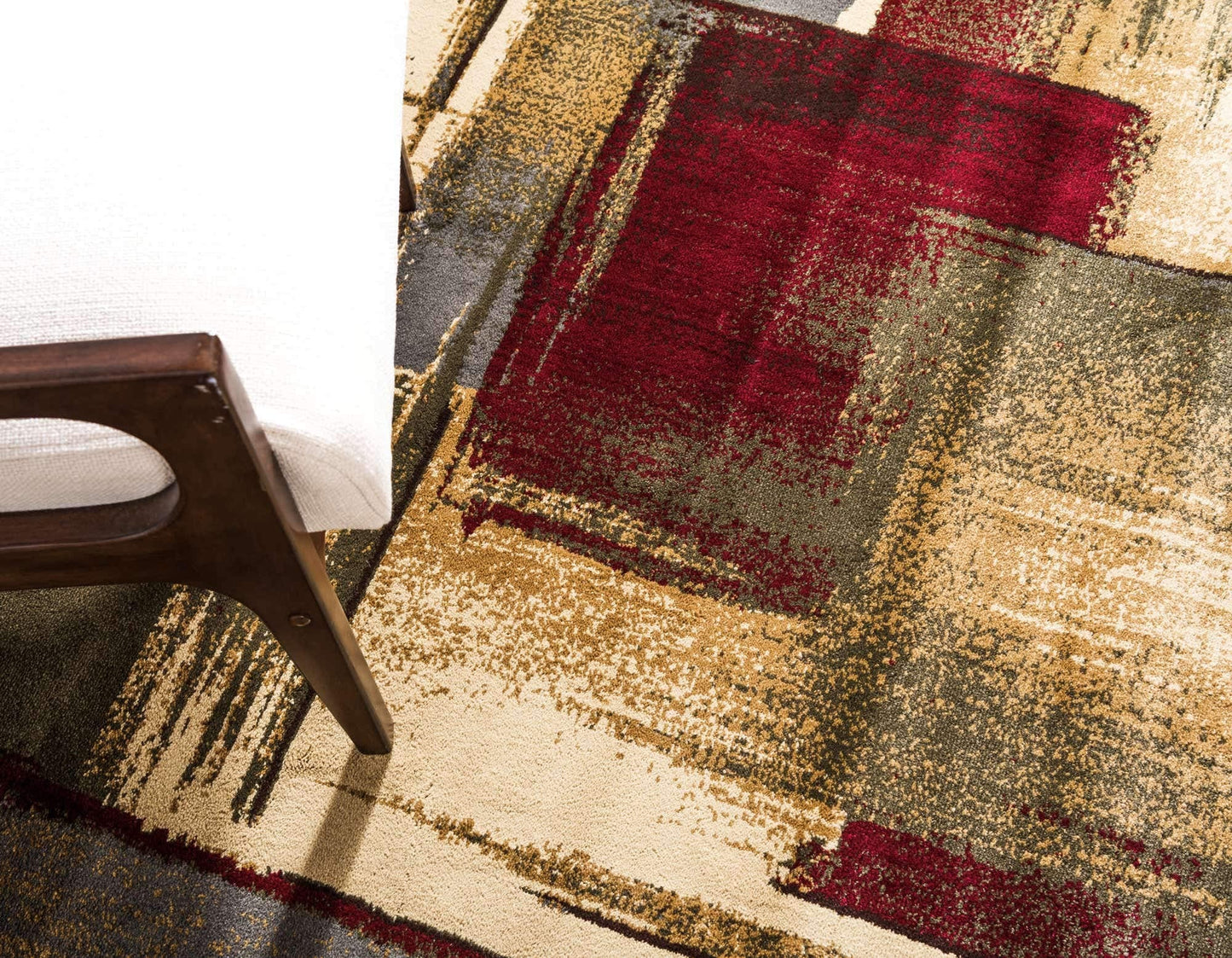 Unique Loom Barista Collection Area Rug - Timor (4' 1" Round, Multi/ Red)