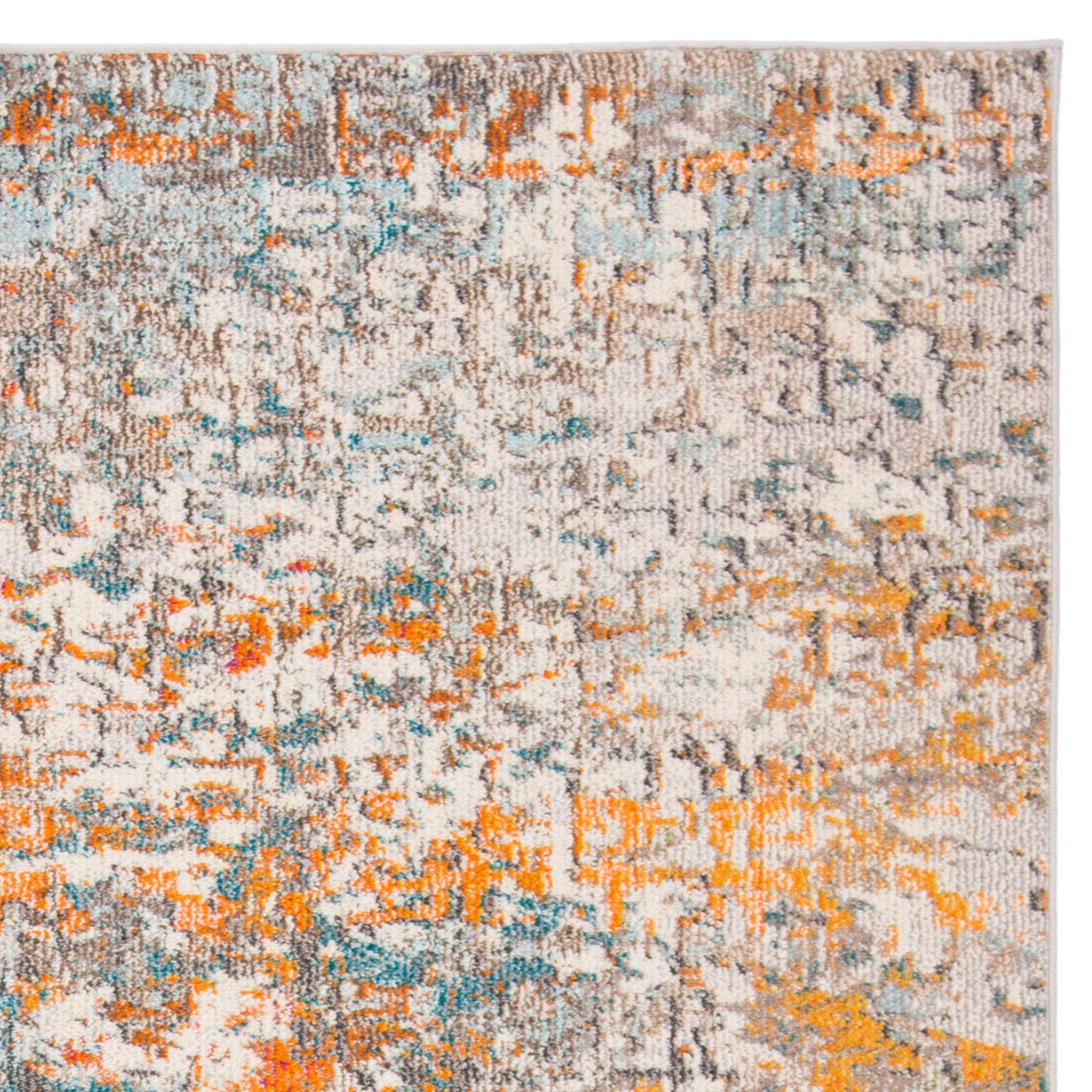 SAFAVIEH Area Rug 8x10 - Madison Collection - Large - Grey & Orange, Modern Abstract Design, Non-Shedding & Easy Cleaning, Ideal for Living Room, Bedroom, Office, Dining Space (MAD460F)