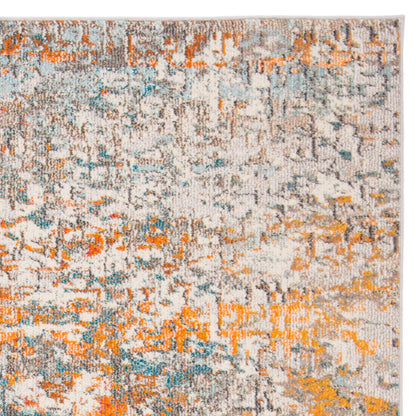 SAFAVIEH Area Rug 8x10 - Madison Collection - Large - Grey & Orange, Modern Abstract Design, Non-Shedding & Easy Cleaning, Ideal for Living Room, Bedroom, Office, Dining Space (MAD460F)