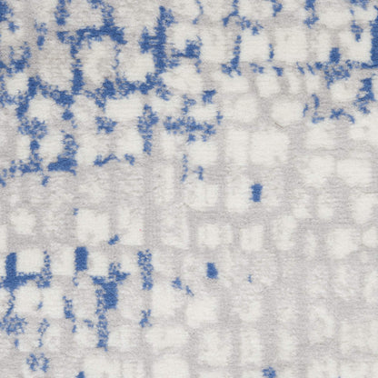 Nourison Home Whimsicle Abstract Grey Blue 7' x 10' Area Rug, Easy Cleaning, Non Shedding, Bed Room, Living Room, Dining Room, Kitchen (7x10)