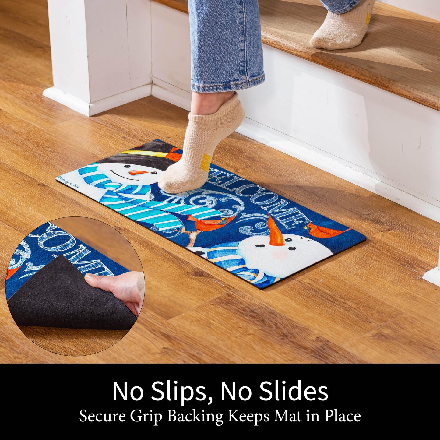 Evergreen Sassafras Doormat Insert Bundle & Tray Set of 5, Spring Summer Fall Winter Interchangeable Entrance Door mats Indoor and Outdoor Welcome Mat 30 x 18 Tray Non Slip Backing Low Profile