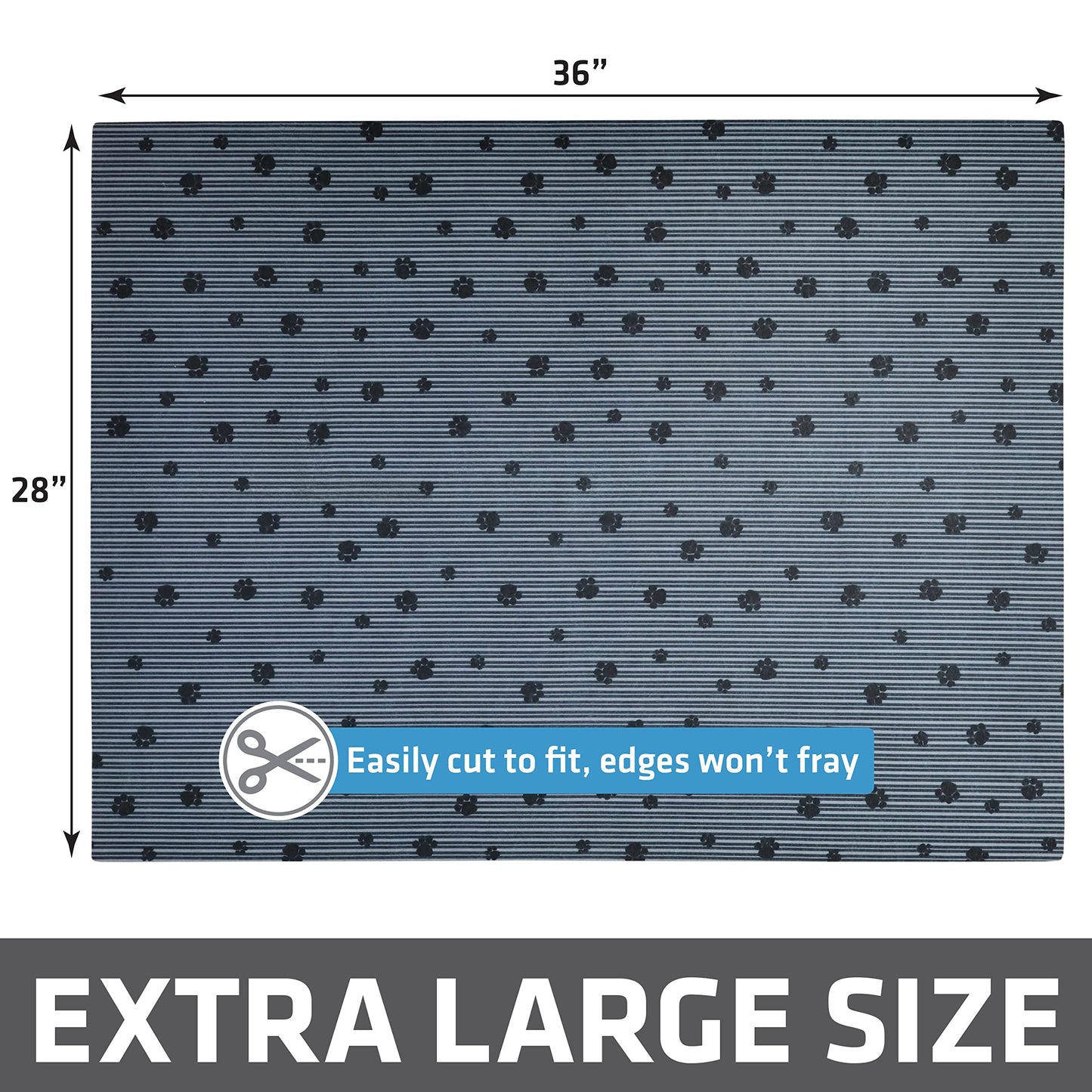 Drymate Cat Litter Box Mat, Litter Trapping Mat, Waterproof, Urine-Proof, Absorbent, Machine Washable, Soft on Paws, Contains Mess, Protects Floors, Kitten Supplies, Dark Grey, 28x36 XL