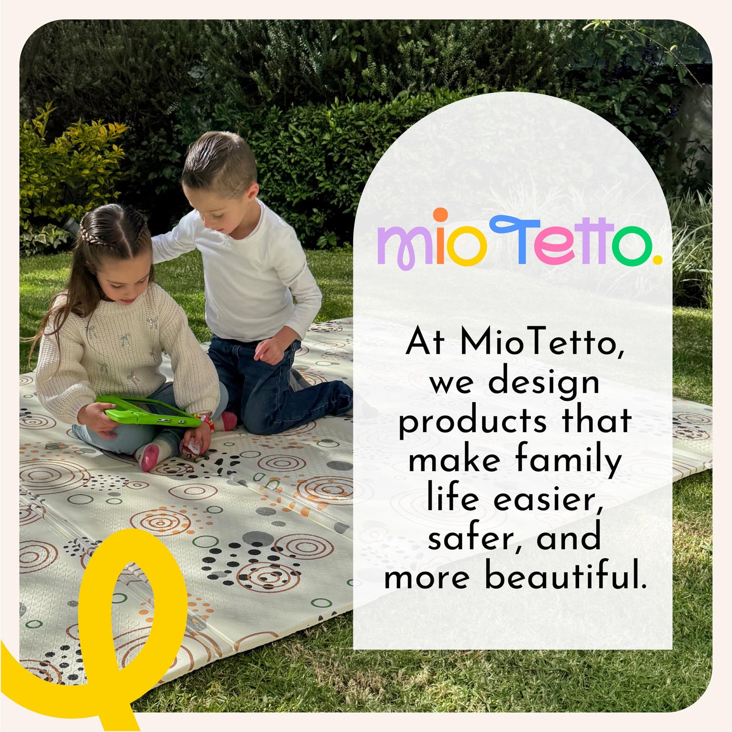Miotetto Foldable Baby Play Mat – 78"x59" Non-Toxic, Reversible, Waterproof, Portable Baby Mat for Floor, Foam mat for Easy Storage & Travel, Large playmat for Kids, Floor mat for Any Playroom