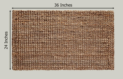 Croft&Cane Handspun Jute Area Rug – Premium Handwoven Reversible Chunky Textured Natural Rug - Tan Beige Neutral Accent Carpet for Rustic Farmhouse Décor, Entryway, Bedroom, Family Room - 24x36 inches