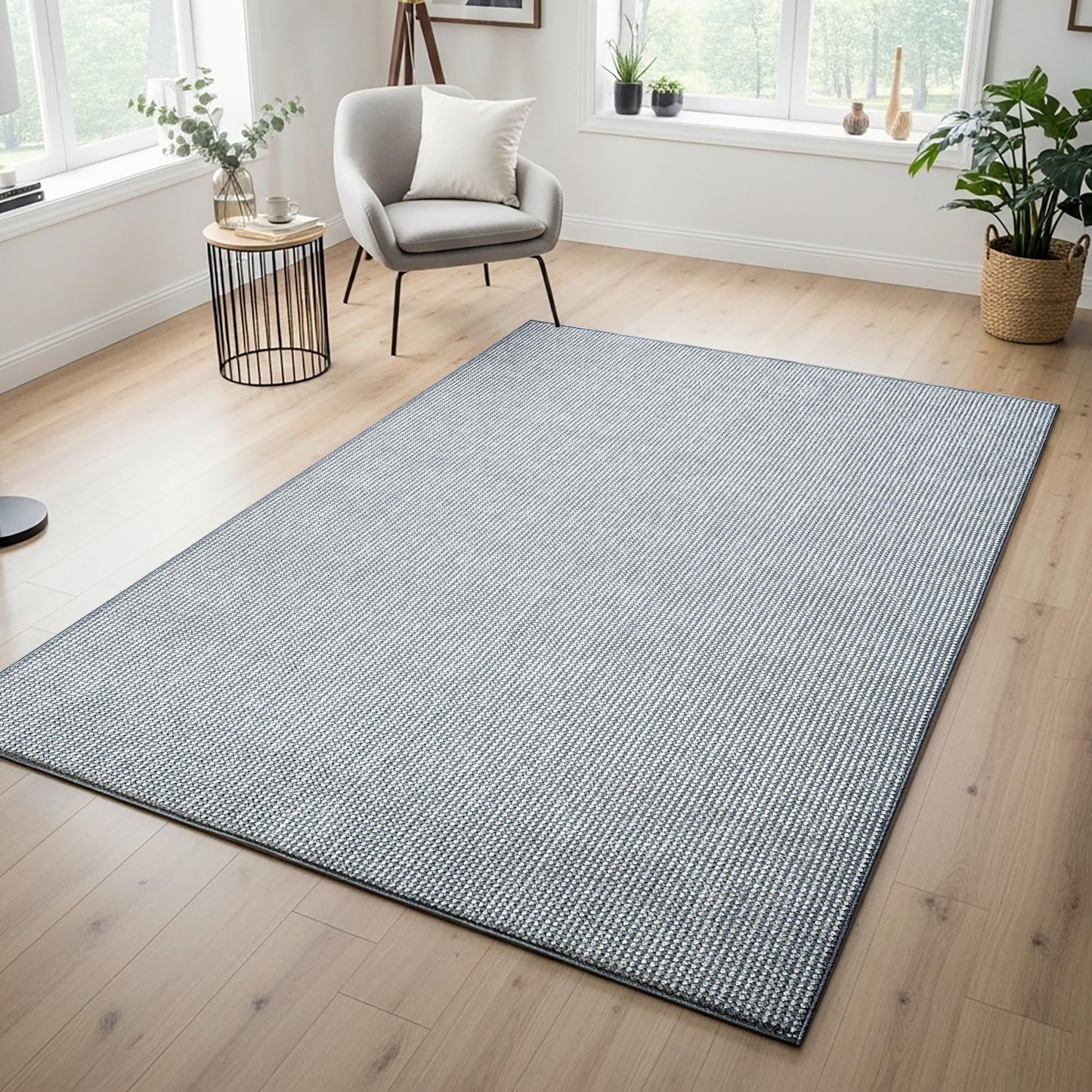 Gertmenian Indoor Boho Area Rug - 4x6 Small, Non-Shedding & Stain Resistant, Ideal for High Traffic Areas in Foyer, Living Room, Kitchen, Entryway, & Bedroom - Romi, Lt Blue, 25855