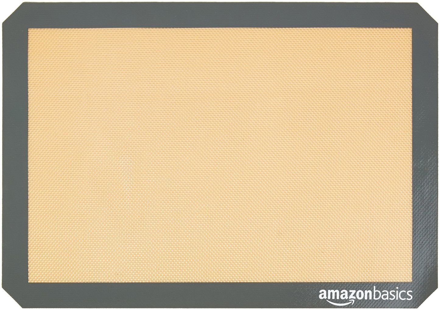 Amazon Basics Silicone Rectangular Baking Mat, Non-Stick, Reusable, Dishwasher Safe, Food Safe, Heat Resistant, 16.5" x 11.6", Beige/Gray, 2-Pack